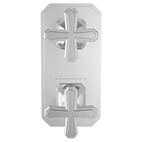 Garniture pour robinet thermostatique à deux poignées Belshire avec poignées en croix