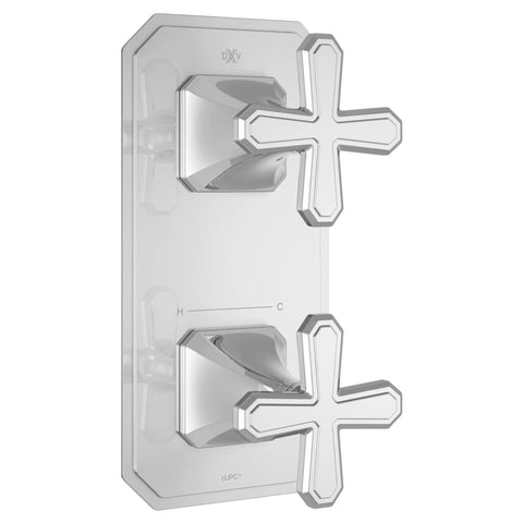 Garniture pour robinet thermostatique à deux poignées Belshire avec poignées en croix