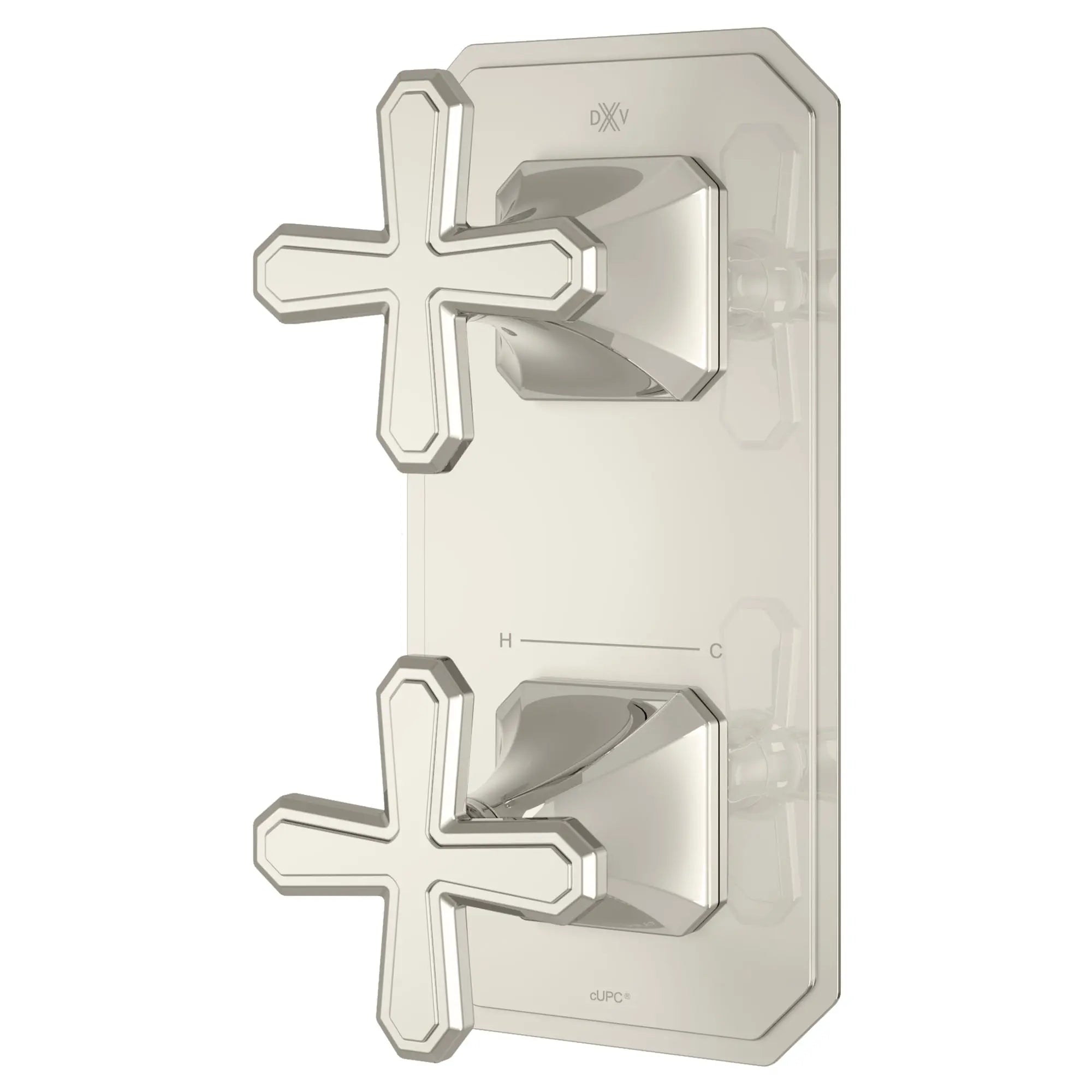 Garniture pour robinet thermostatique à deux poignées Belshire avec poignées en croix // PLATINUM NICKEL // 96279_D35170528150_2_CDNwebp.webp