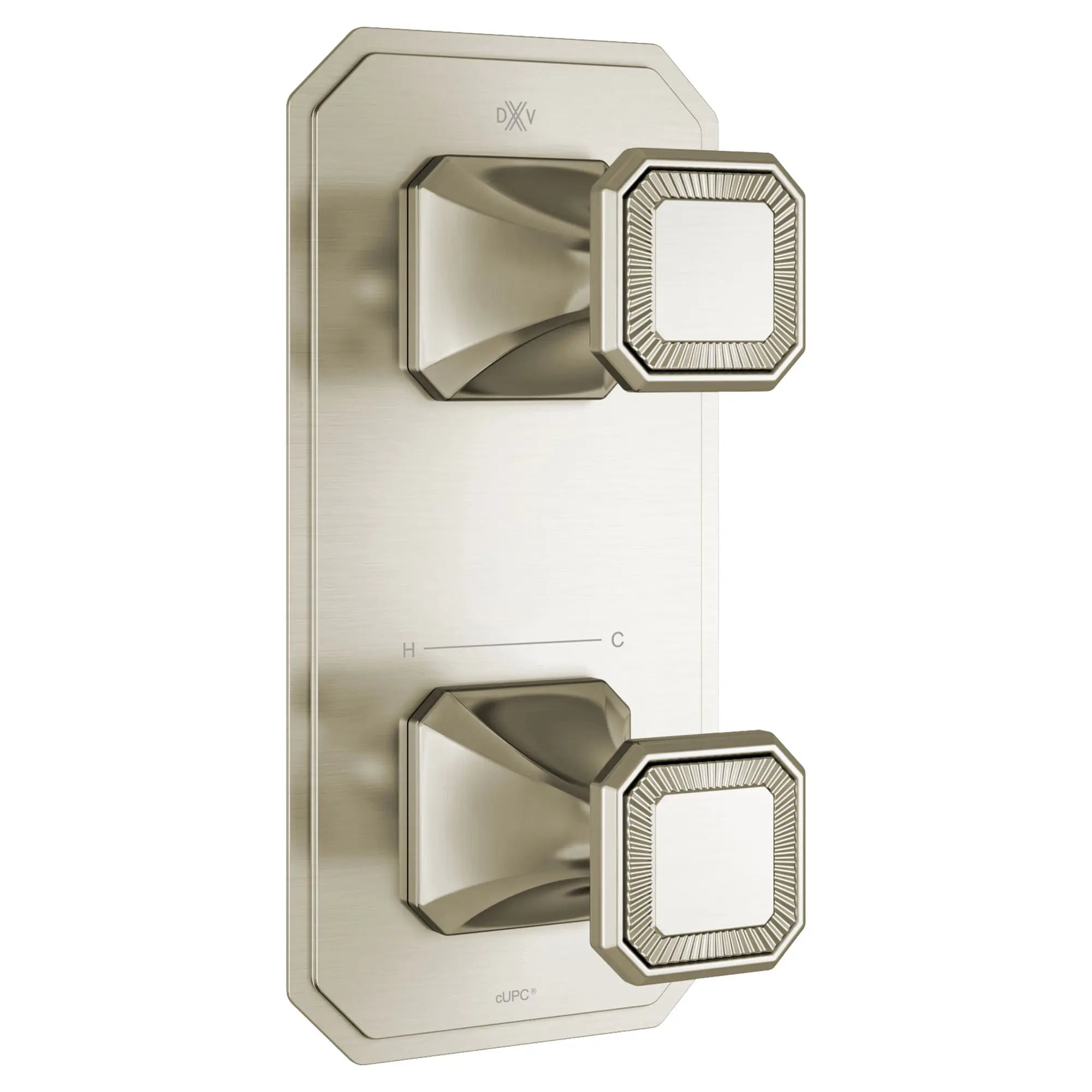 Garniture pour robinet thermostatique à deux poignées Belshire avec poignées pleines // NICKEL BROSSÉ // 96293_D35170529144_1_CDNwebp.webp