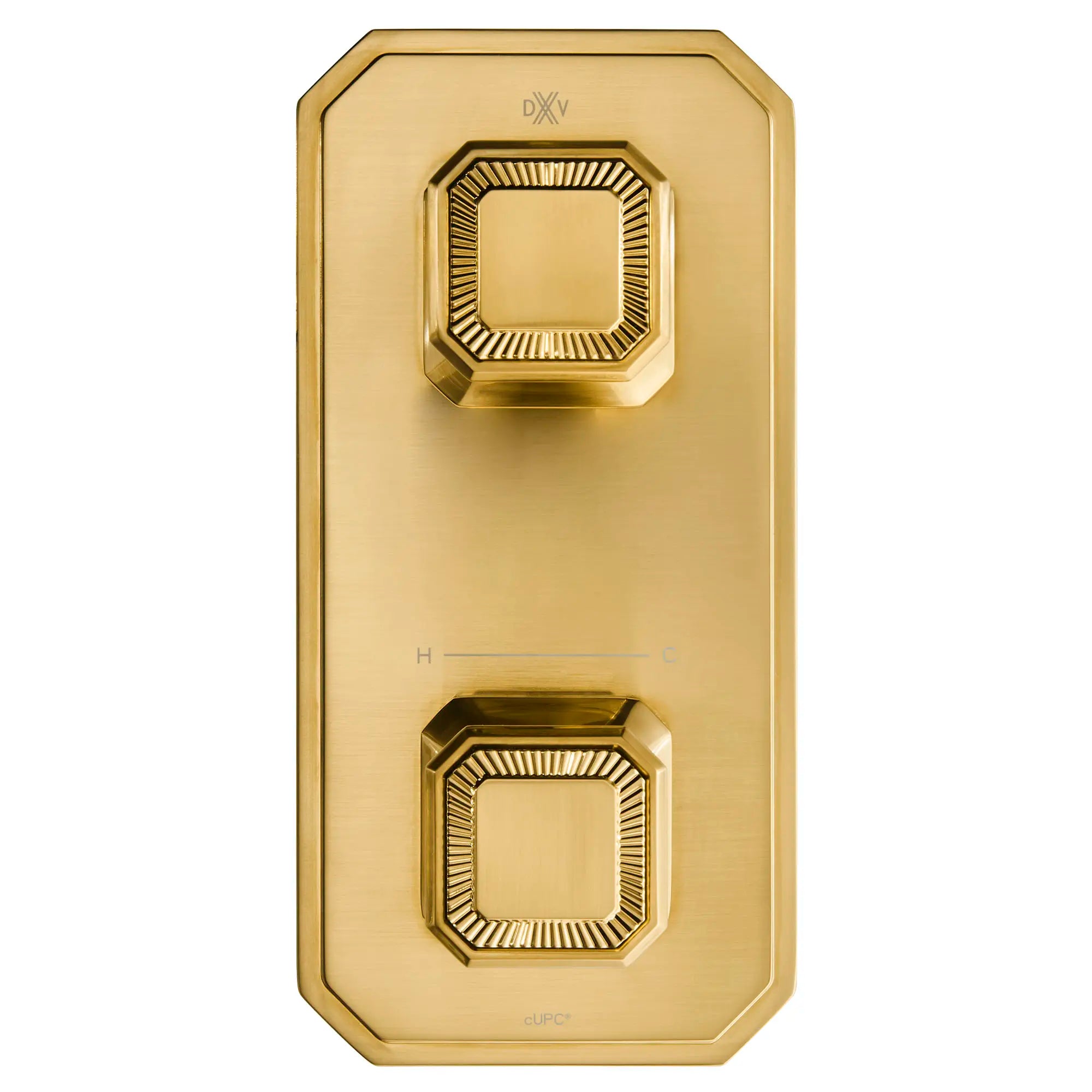 Garniture pour robinet thermostatique à deux poignées Belshire avec poignées pleines // SATIN BRASS // 96305_D35170529427_CDNwebp.webp