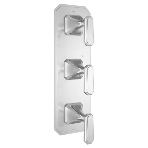 Garniture pour robinet thermostatique à trois poignées Belshire avec poignées à levier