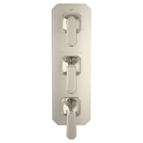 Garniture pour robinet thermostatique à trois poignées Belshire avec poignées à levier