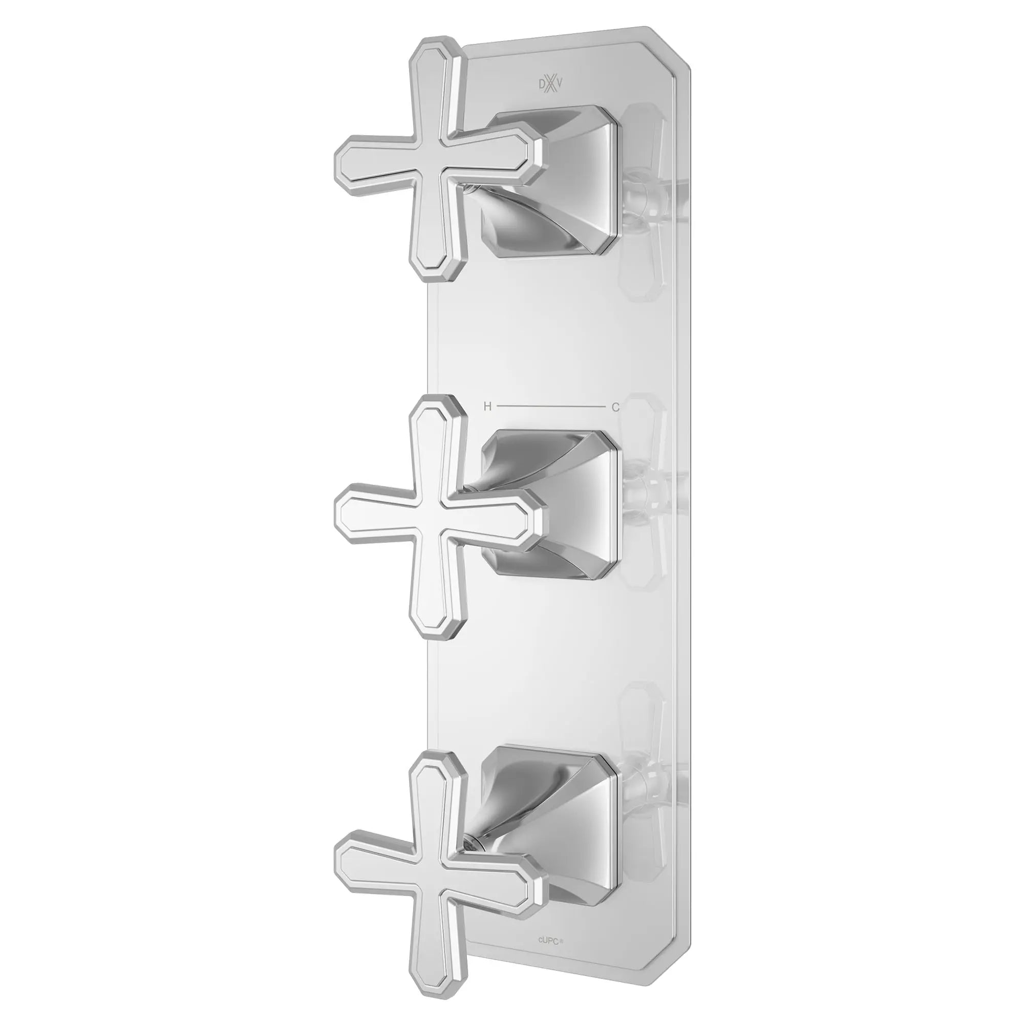 Garniture pour robinet thermostatique à trois poignées Belshire avec poignées en croix // CHROME POLI // 96336_D35170538100_2_CDNwebp.webp