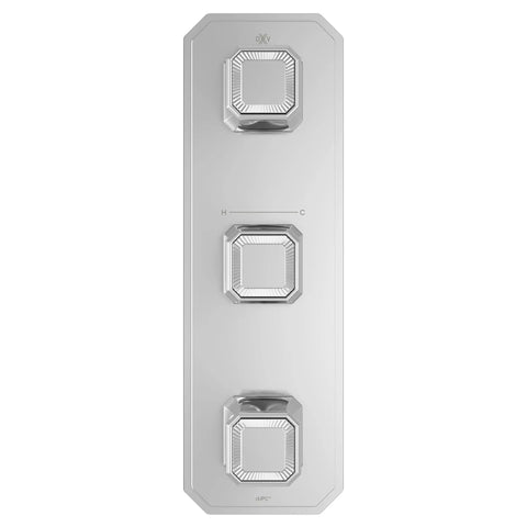 Garniture pour robinet thermostatique à trois poignées Belshire avec poignées pleines