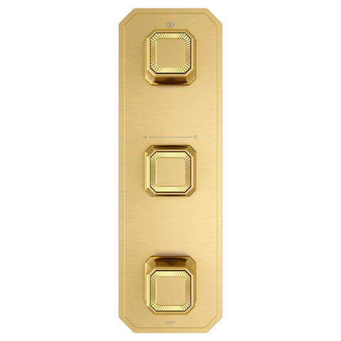 Garniture pour robinet thermostatique à trois poignées Belshire avec poignées pleines
