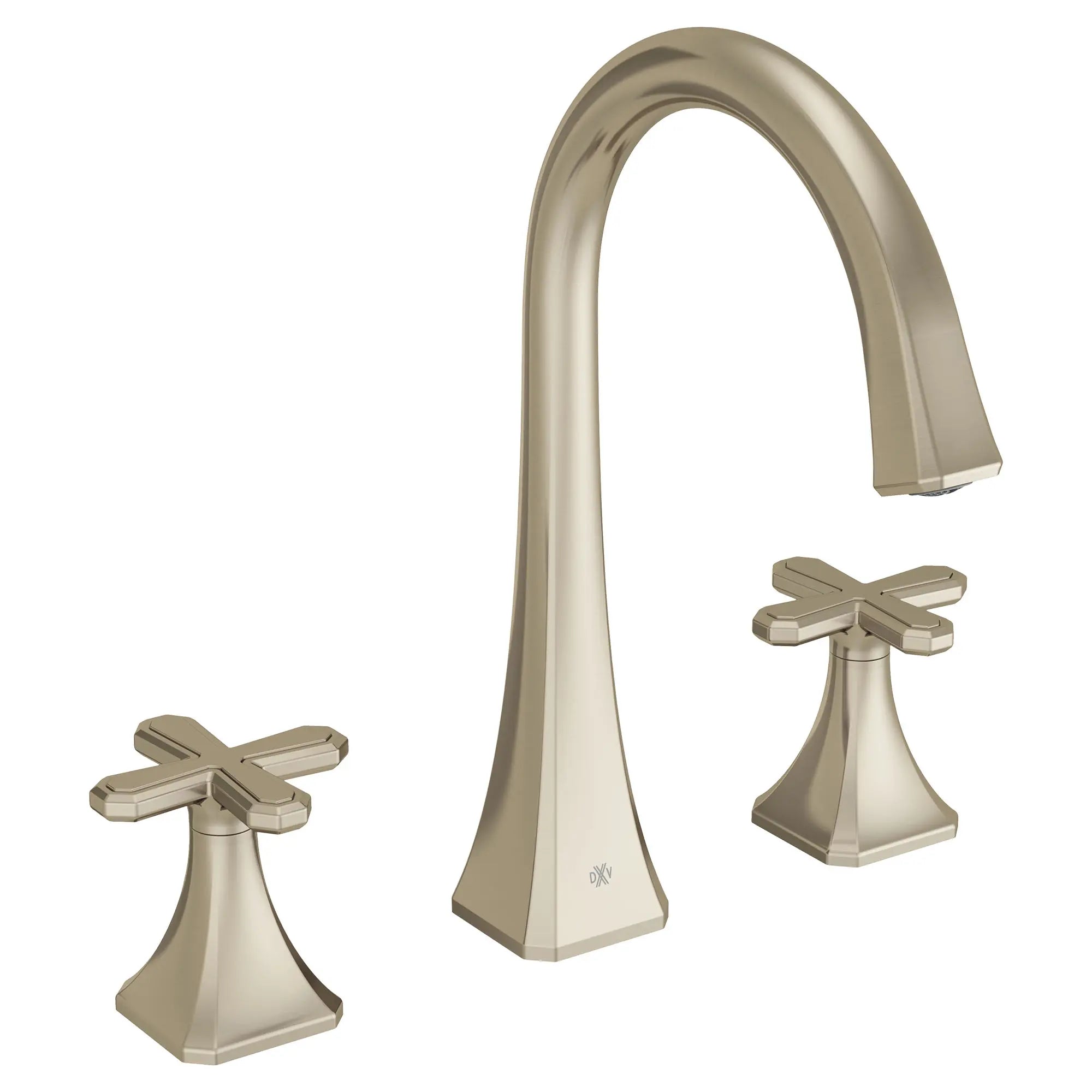 Robinet bec arqué de lavabo Belshire // NICKEL BROSSÉ // 96792_D35170820144_Cross_Handles_CDNwebp.webp