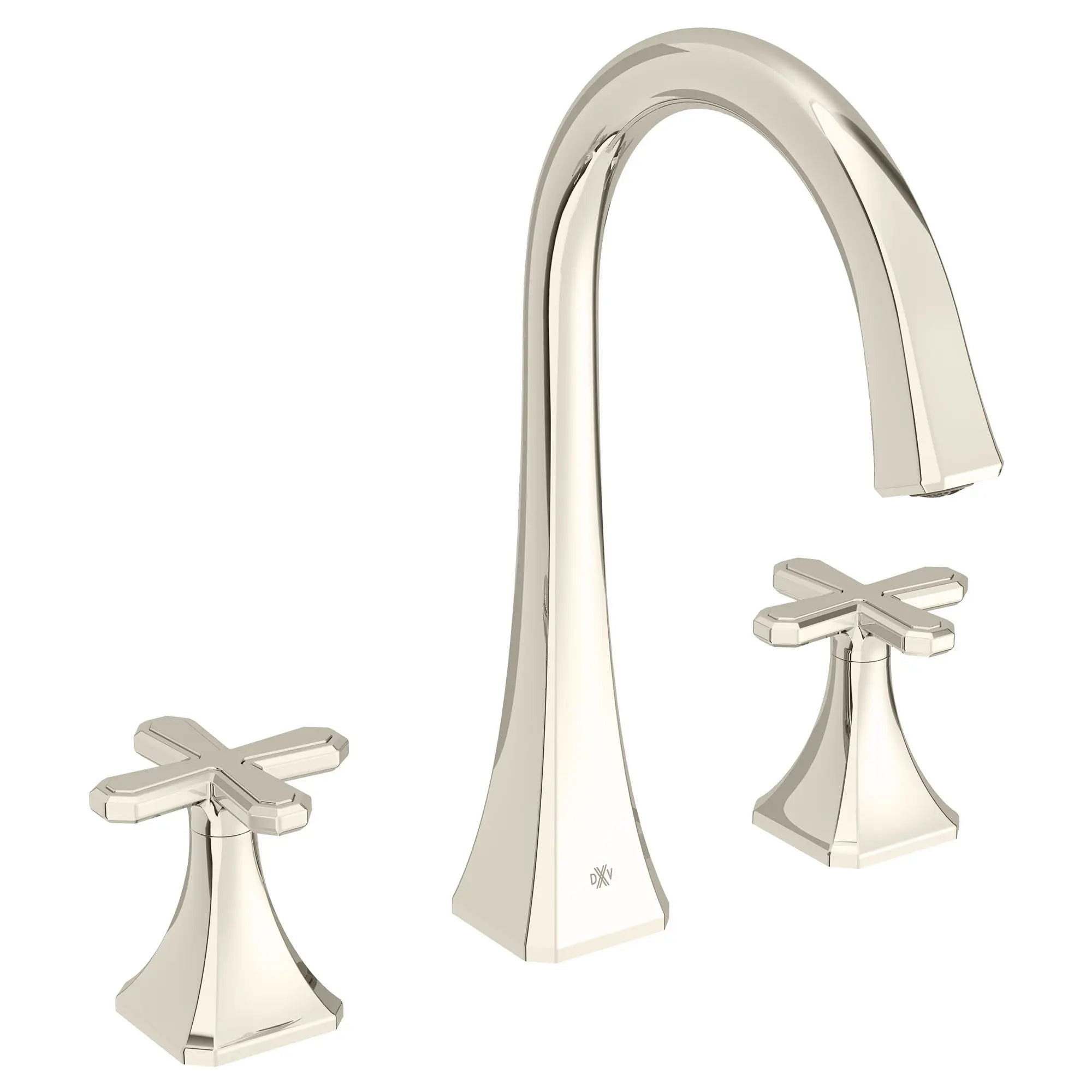 Robinet bec arqué de lavabo Belshire // PLATINUM NICKEL // 96817_D35170820150_Cross_Handles_CDNwebp.webp