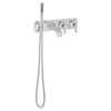 [D35170980.100] Belshire® 2-Handle Wall Mount Bathtub Faucet with Hand Shower and Lever Handles - Polished Chrome