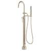 [D3590197C.150] Equility® Round Floor Mount Bathtub Filler with Hand Shower and Lever Handle - Polished Chrome